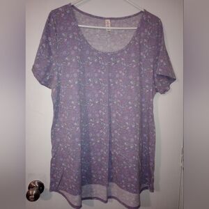 LuLaRoe Irma purple floral tee shirt 2XL VGUC